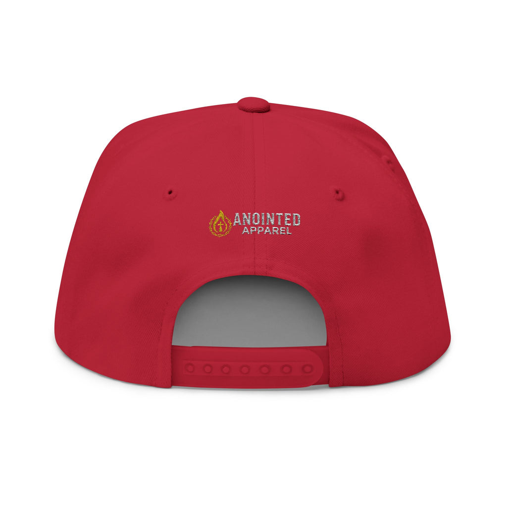 "YHWH" (White) Flat Bill Snapback (Embroidered Front/Back)