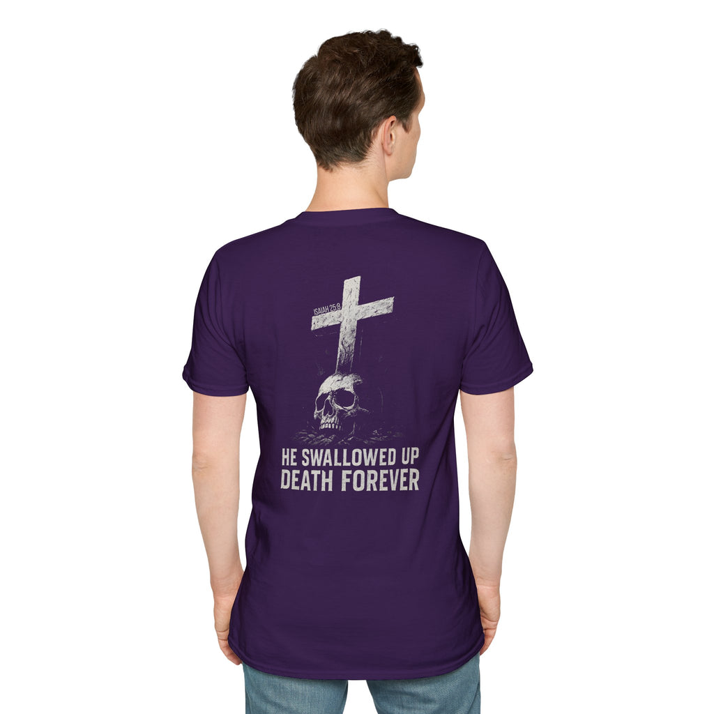 "Swallowed Death" (Light) (Design on Back/Logo on Front)