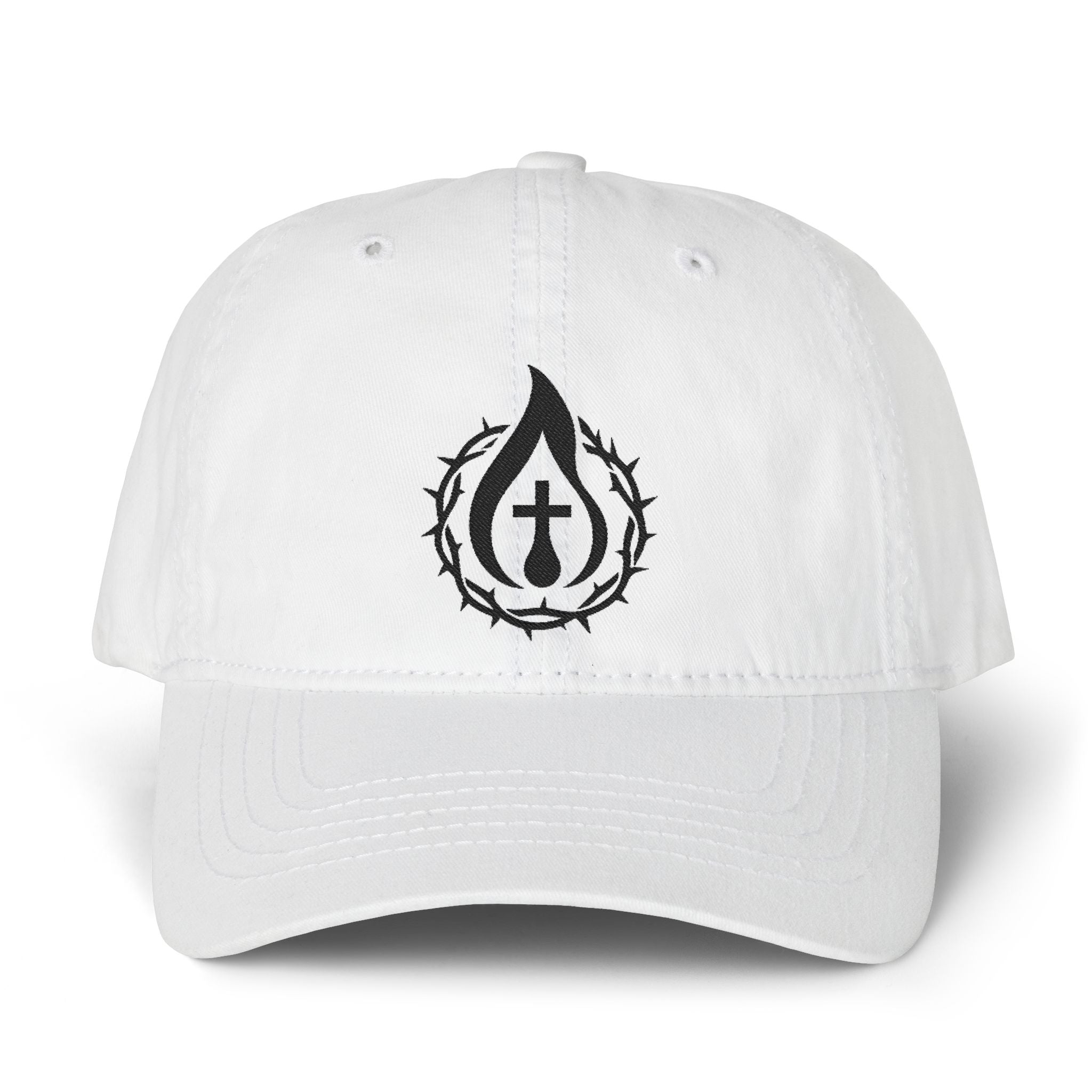 Women's "Anointed" Christian Cap (Black Logo) (makeup-resistant w/ concealed ponytail opening)
