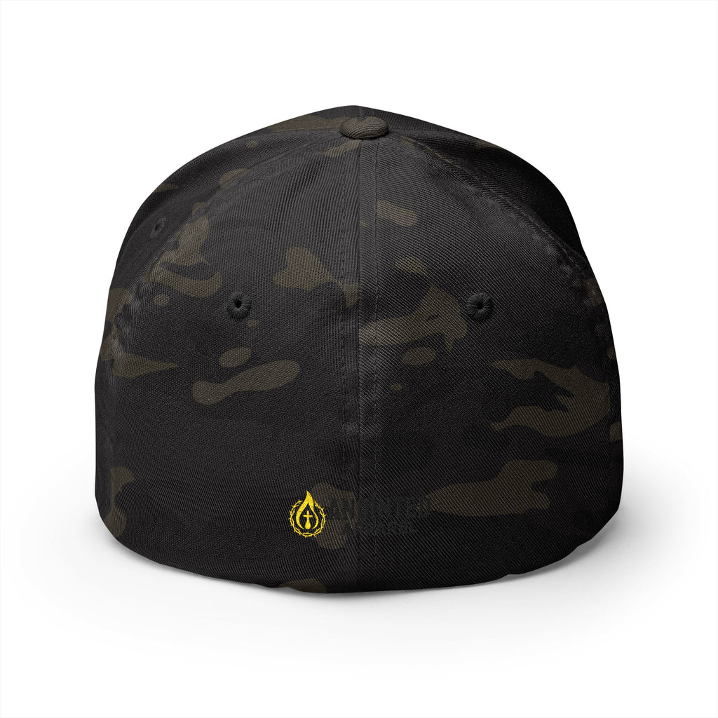 "YHWH" FlexFit Closed-Back (Black) (Embroidered Front/Back)