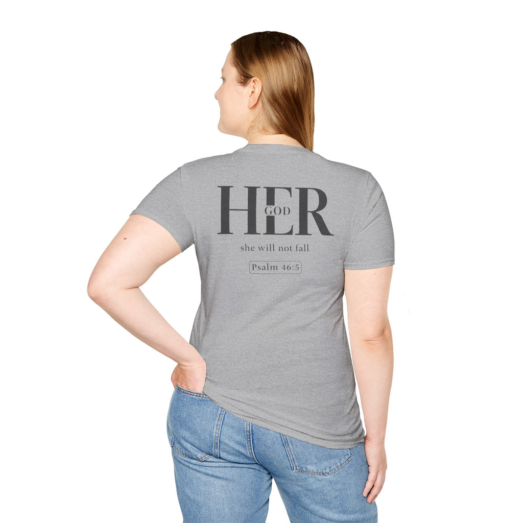 Psalm 46:5 - "God is Within Her" (Ladies) (Design on Back/Logo on Front)