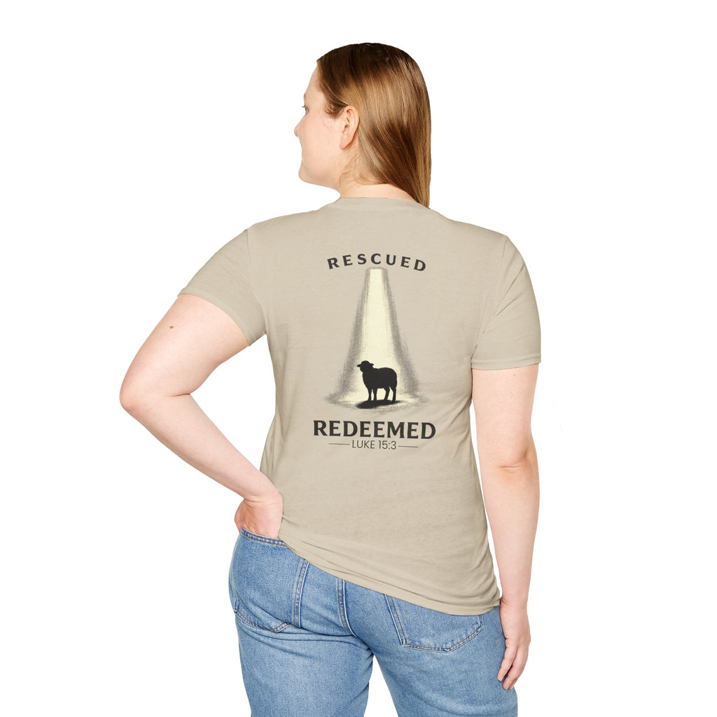 "Rescued and Redeemed" - Black Sheep Edition (Design on Back/Logo on Front)