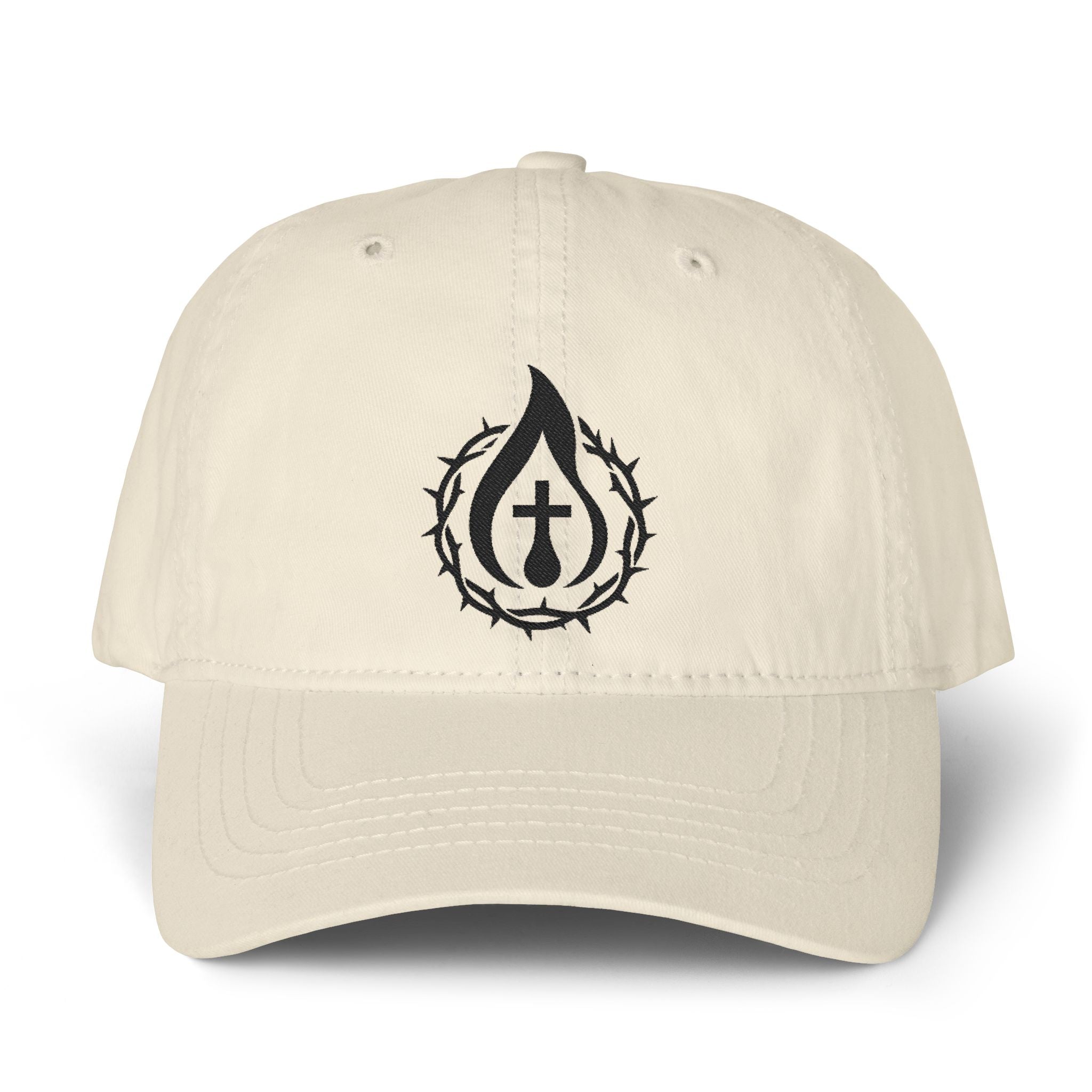 Women's "Anointed" Christian Cap (Black Logo) (makeup-resistant w/ concealed ponytail opening)