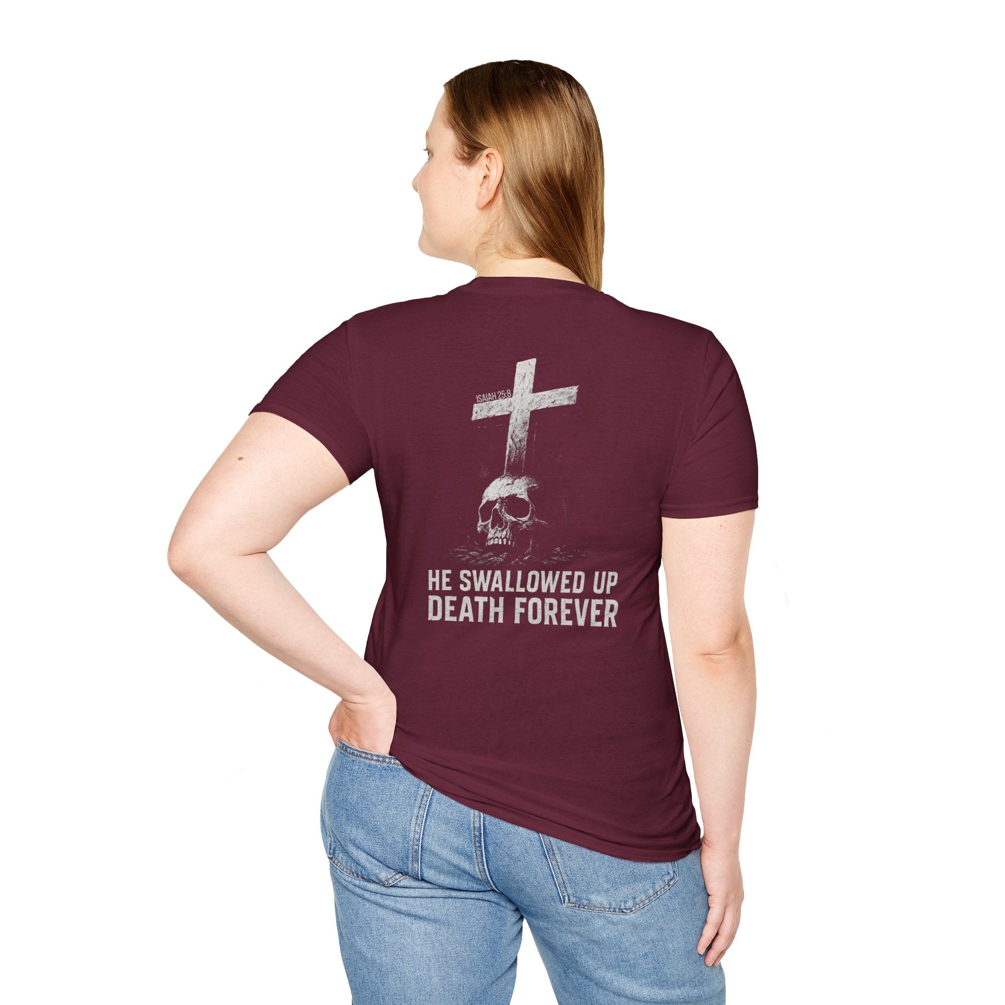 "Swallowed Death" (Light) (Design on Back/Logo on Front)