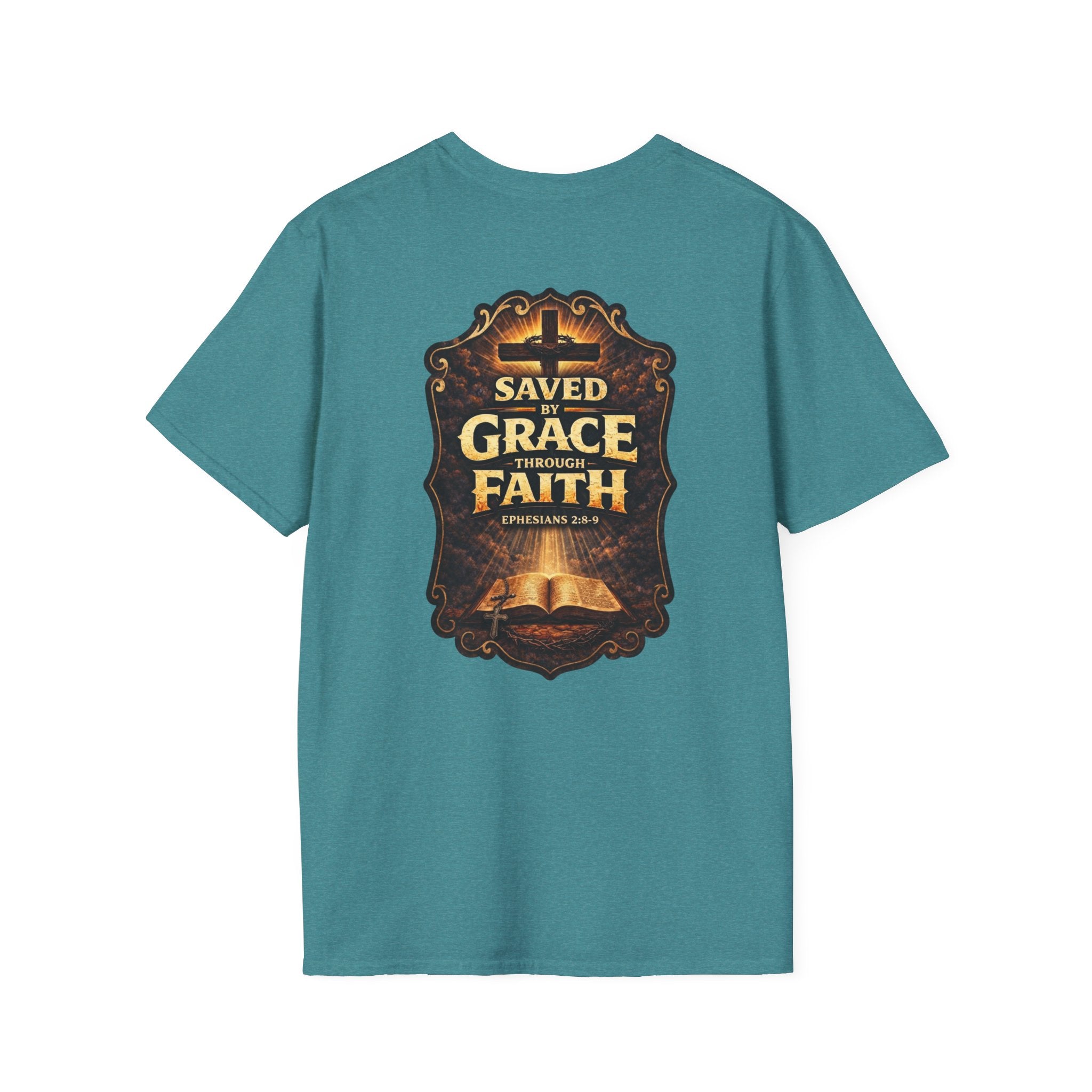 "Saved by Grace" (Design on Back/Logo on Front)