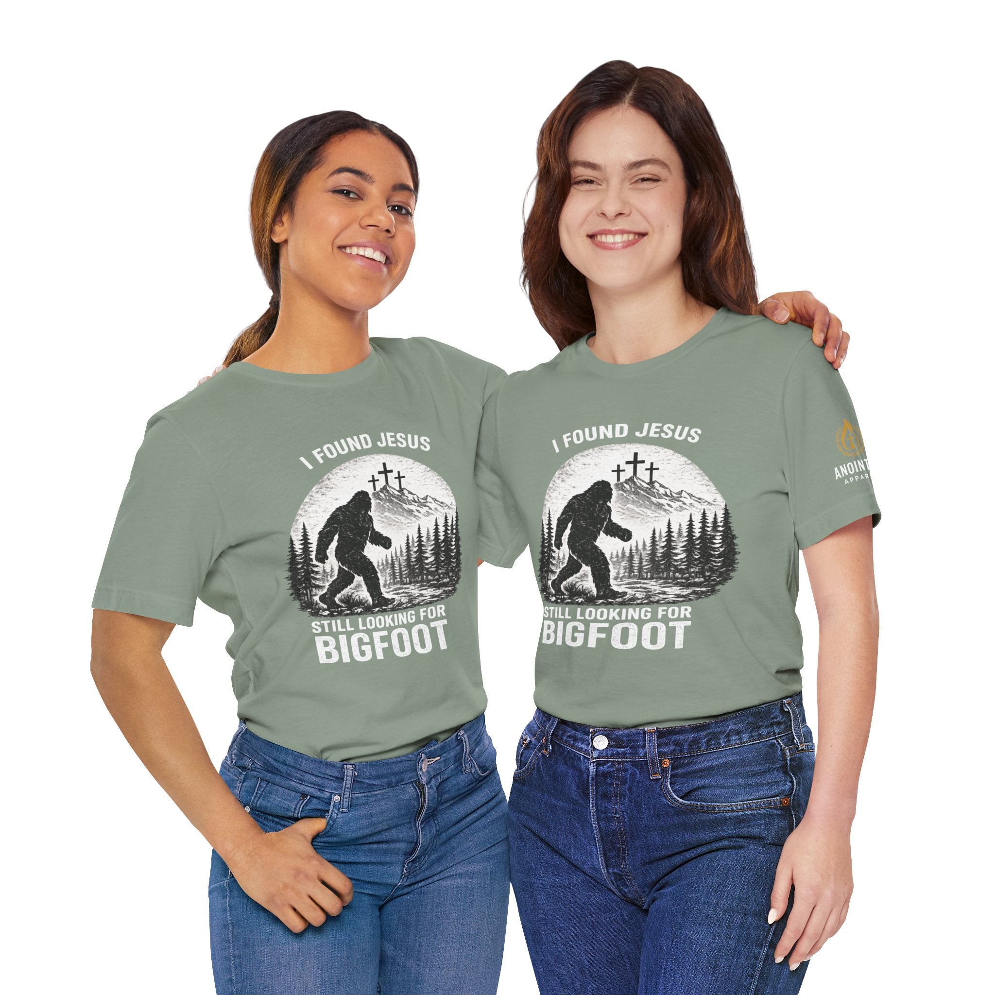 "Jesus and Bigfoot" (Design on Front/Logo on Sleeve)
