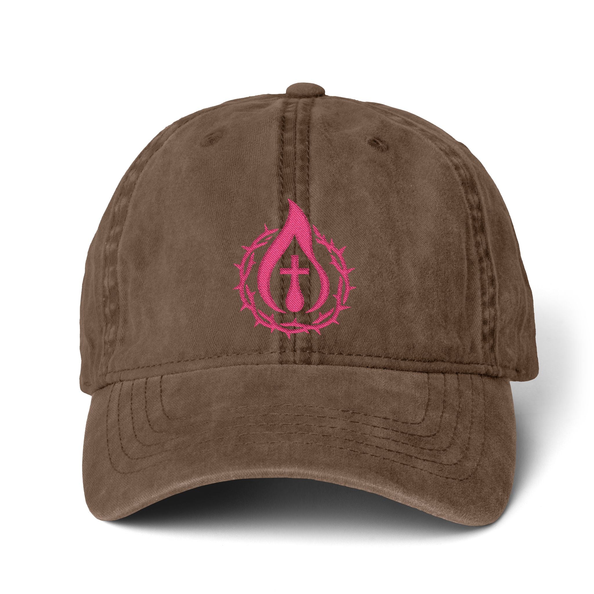 Women's "Anointed" Christian Cap (Pink Logo) (makeup-resistant w/ concealed ponytail opening)