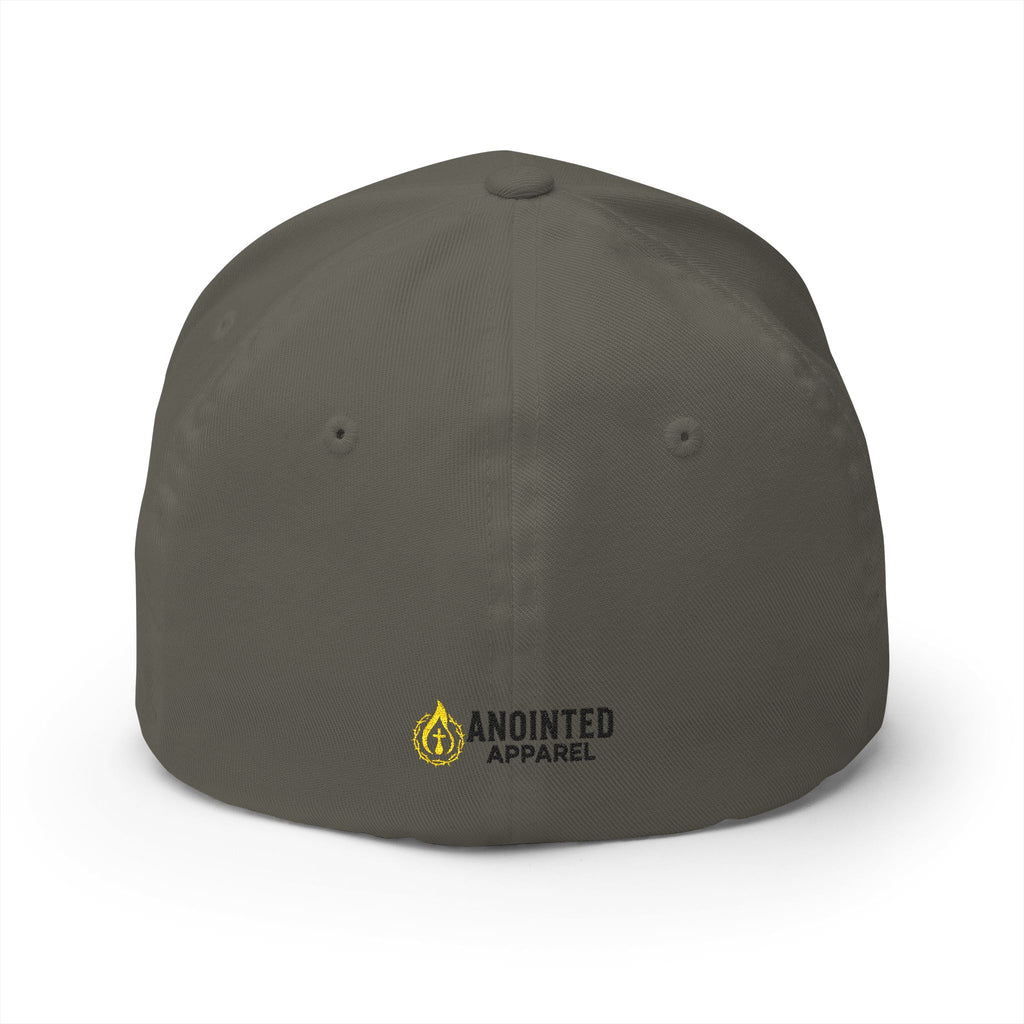 "YHWH" FlexFit Closed-Back (Black) (Embroidered Front/Back)