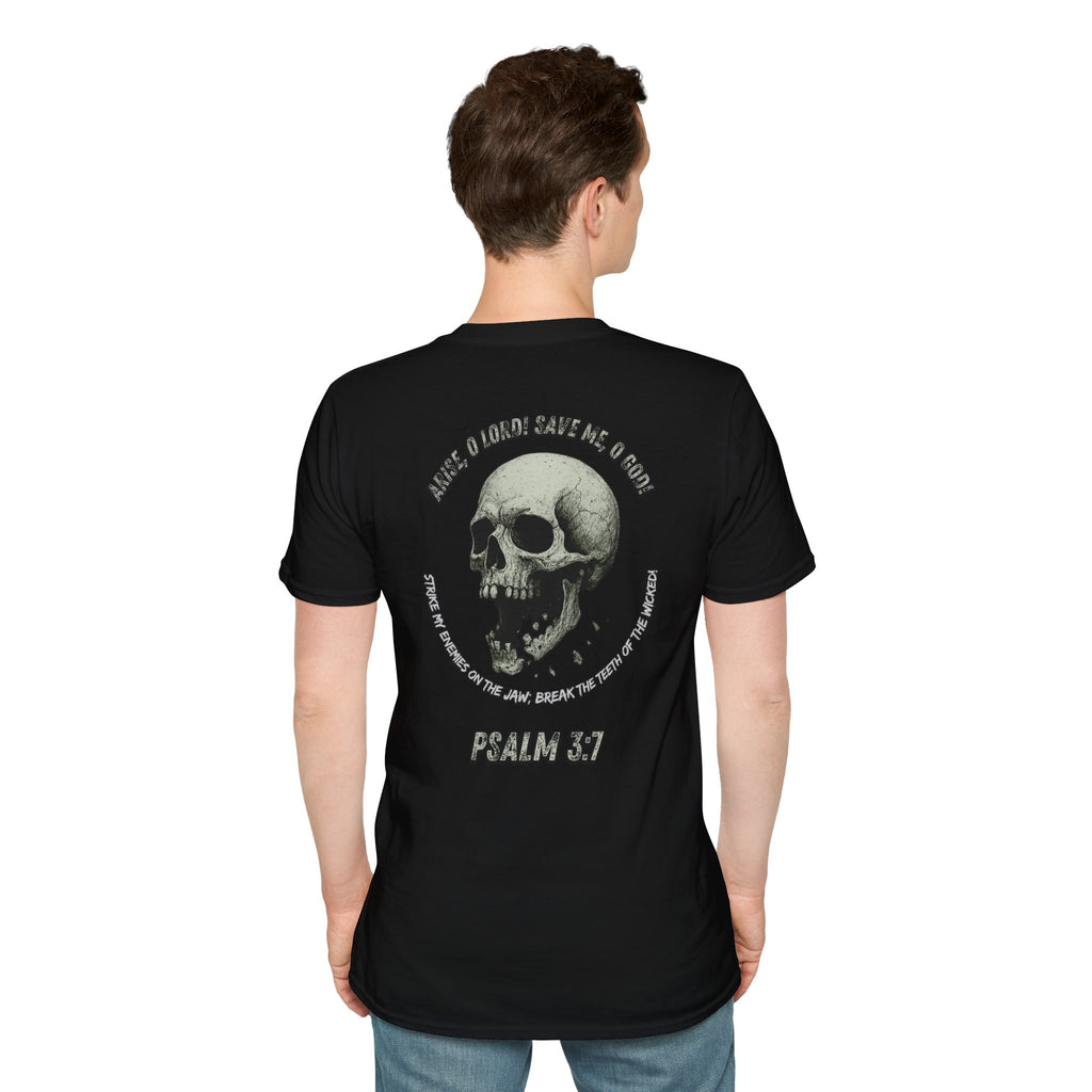 Psalm 3:7 - "Arise, O LORD!" (Monochrome) (Design on Back/Logo on Front)