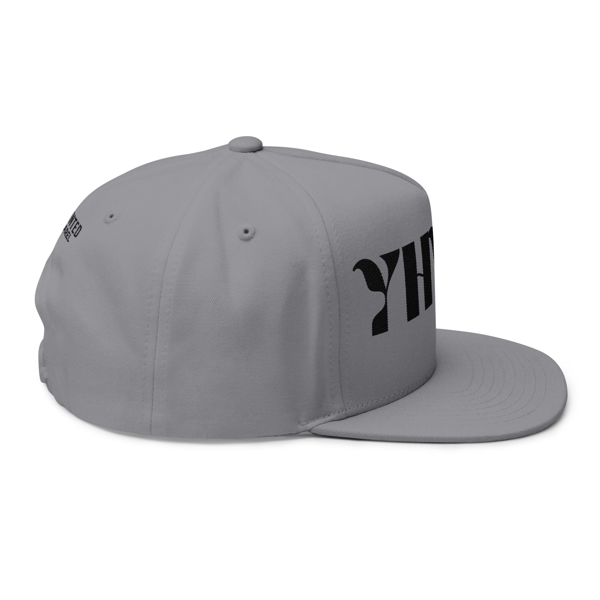 "YHWH" (Black) Flat Bill Snapback (Embroidered Front/Back)