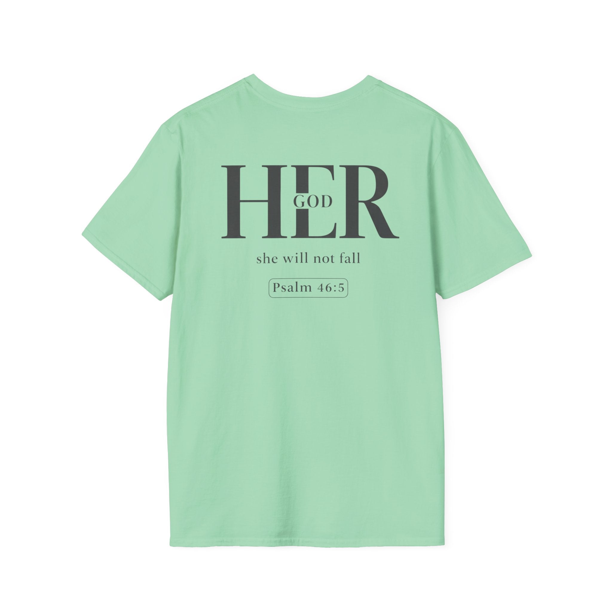 Psalm 46:5 - "God is Within Her" (Ladies) (Design on Back/Logo on Front)