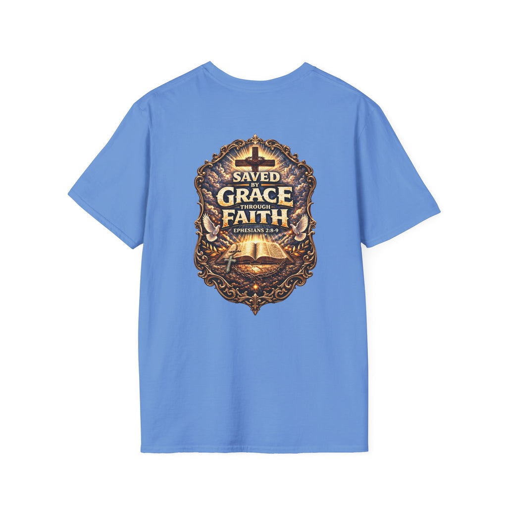 "Saved by Grace" (Alt Design) (Design on Back/Logo on Front)