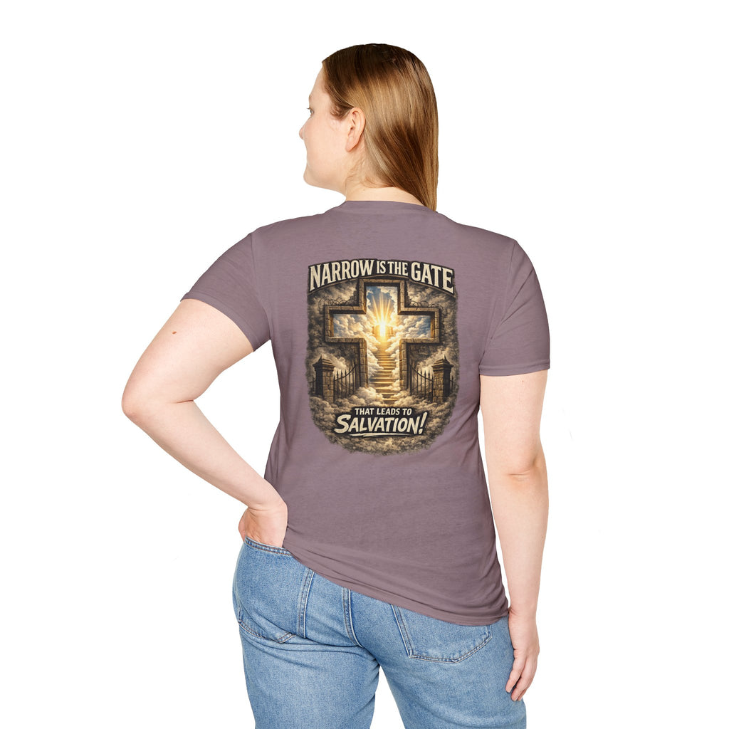 "The Narrow Gate" (Design on Back/Logo on Front)