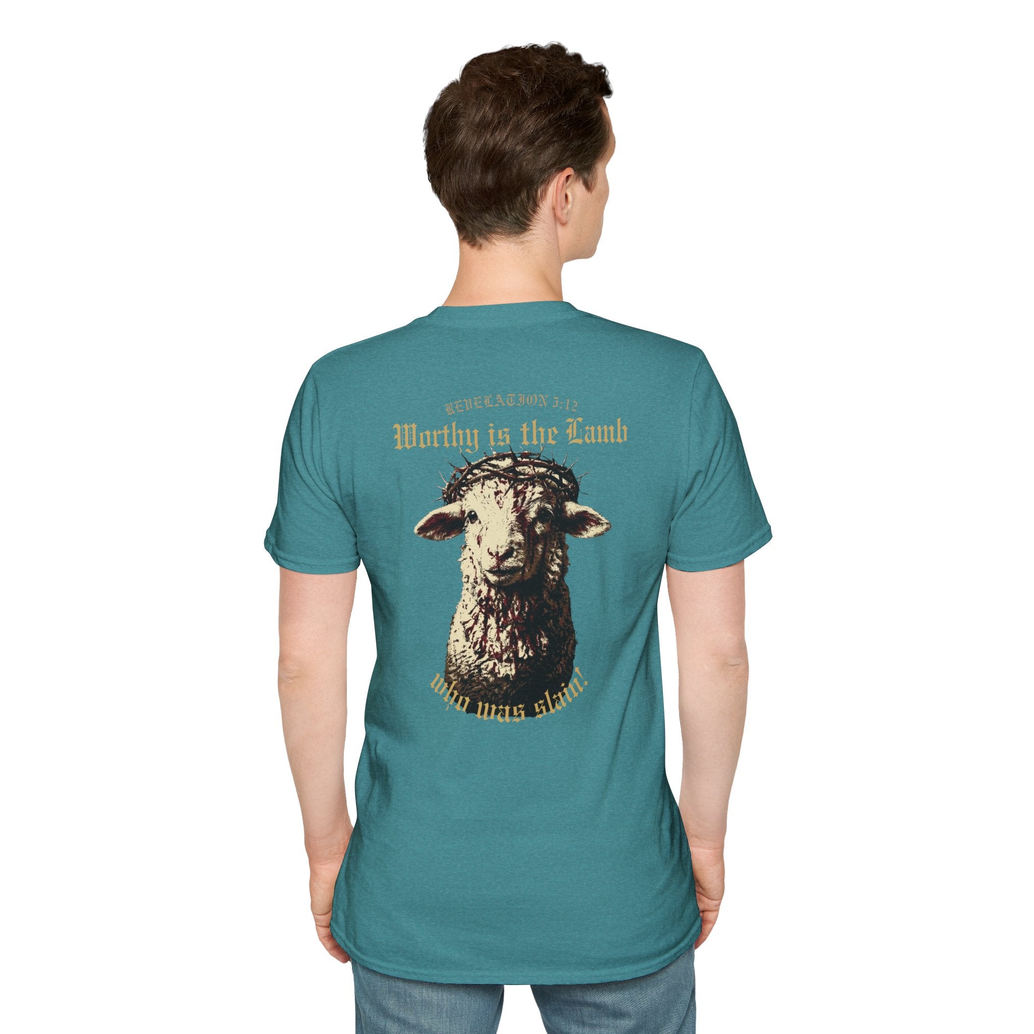 Revelation 5:12 - "Worthy is the Lamb" (Design on Back/Logo on Front)