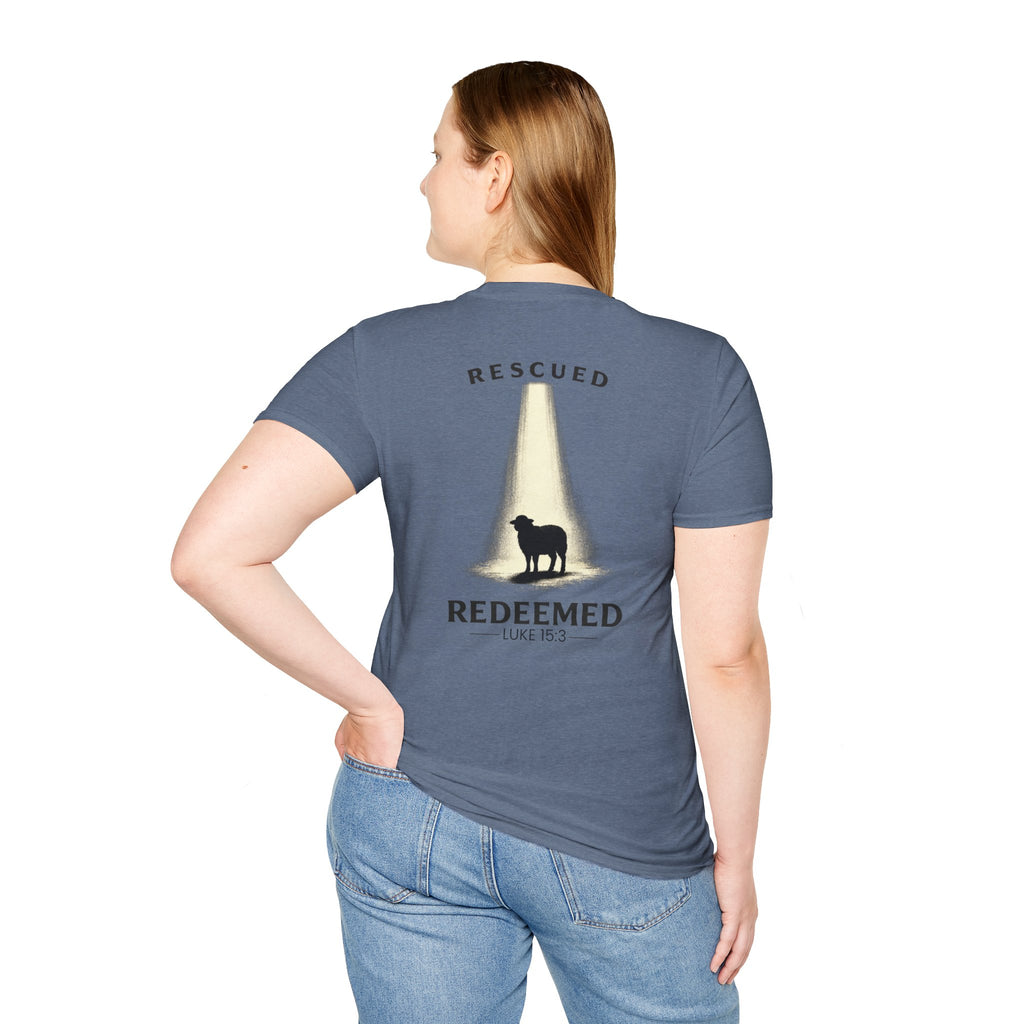 "Rescued and Redeemed" - Black Sheep Edition (Design on Back/Logo on Front)