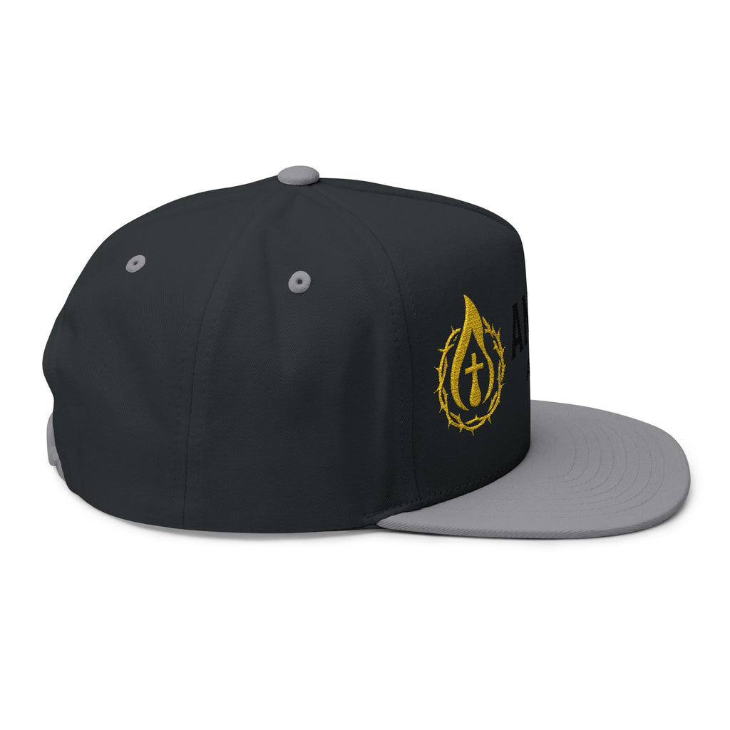 Flat Bill Snapback (Black/No Outline)