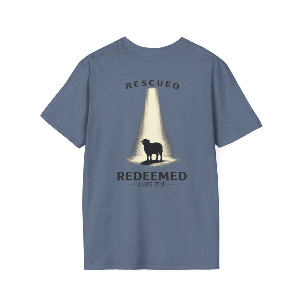"Rescued and Redeemed" - Black Sheep Edition (Design on Back/Logo on Front)