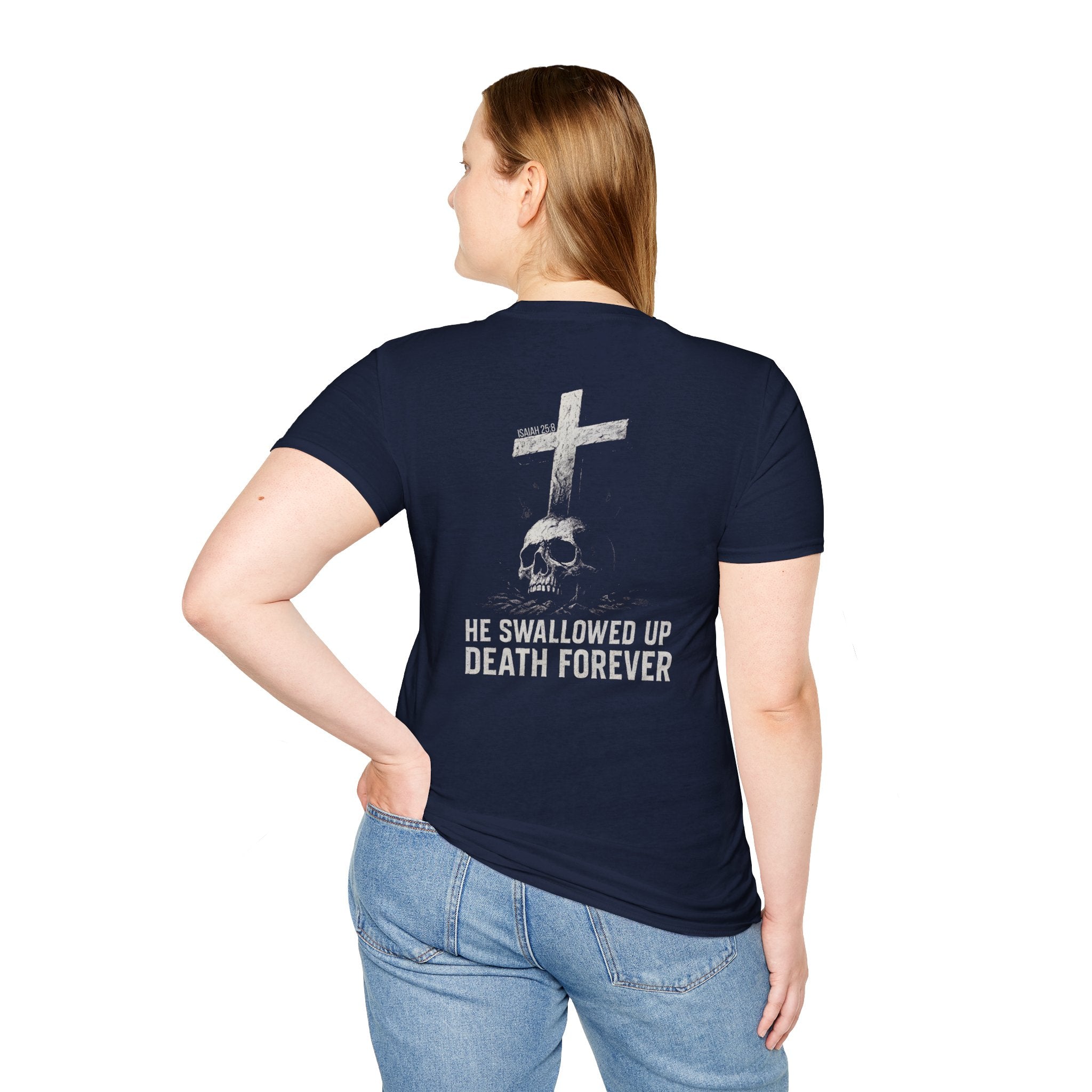 "Swallowed Death" (Light) (Design on Back/Logo on Front)