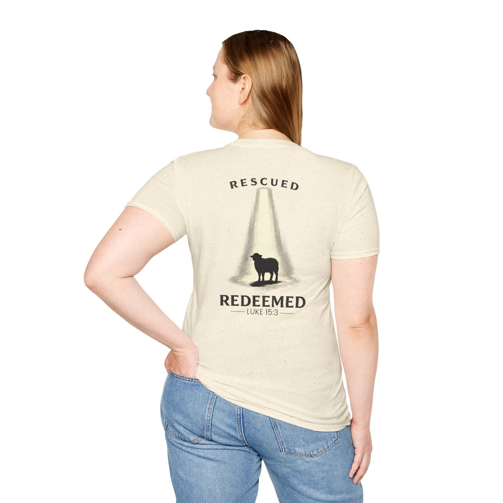 "Rescued and Redeemed" - Black Sheep Edition (Design on Back/Logo on Front)