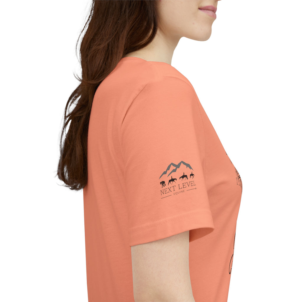 (NLE EDITION) Romans 8:14 - "I Ride With Jesus" (Ladies) (Design on Front/Logo on Sleeve)
