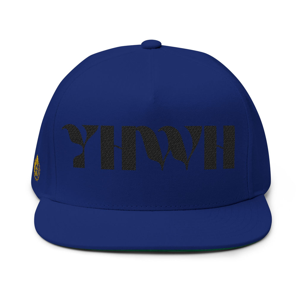 Signature Series "YHWH" (Black) Flat Bill Snap Back (Triple Embroidered)