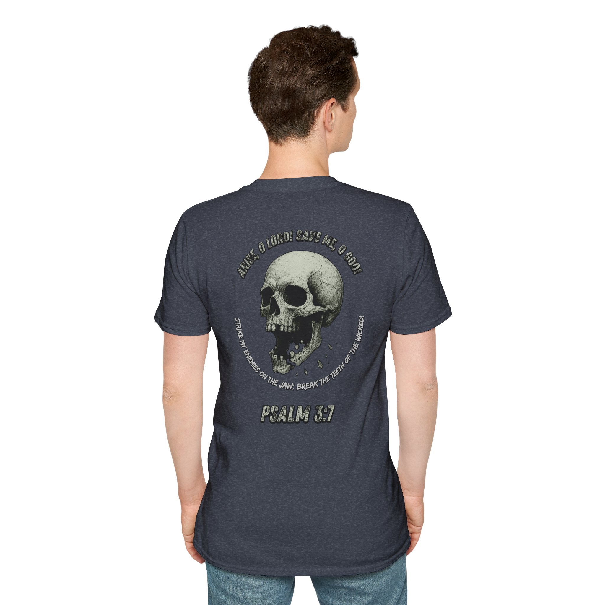 Psalm 3:7 - "Arise, O LORD!" (Monochrome) (Design on Back/Logo on Front)
