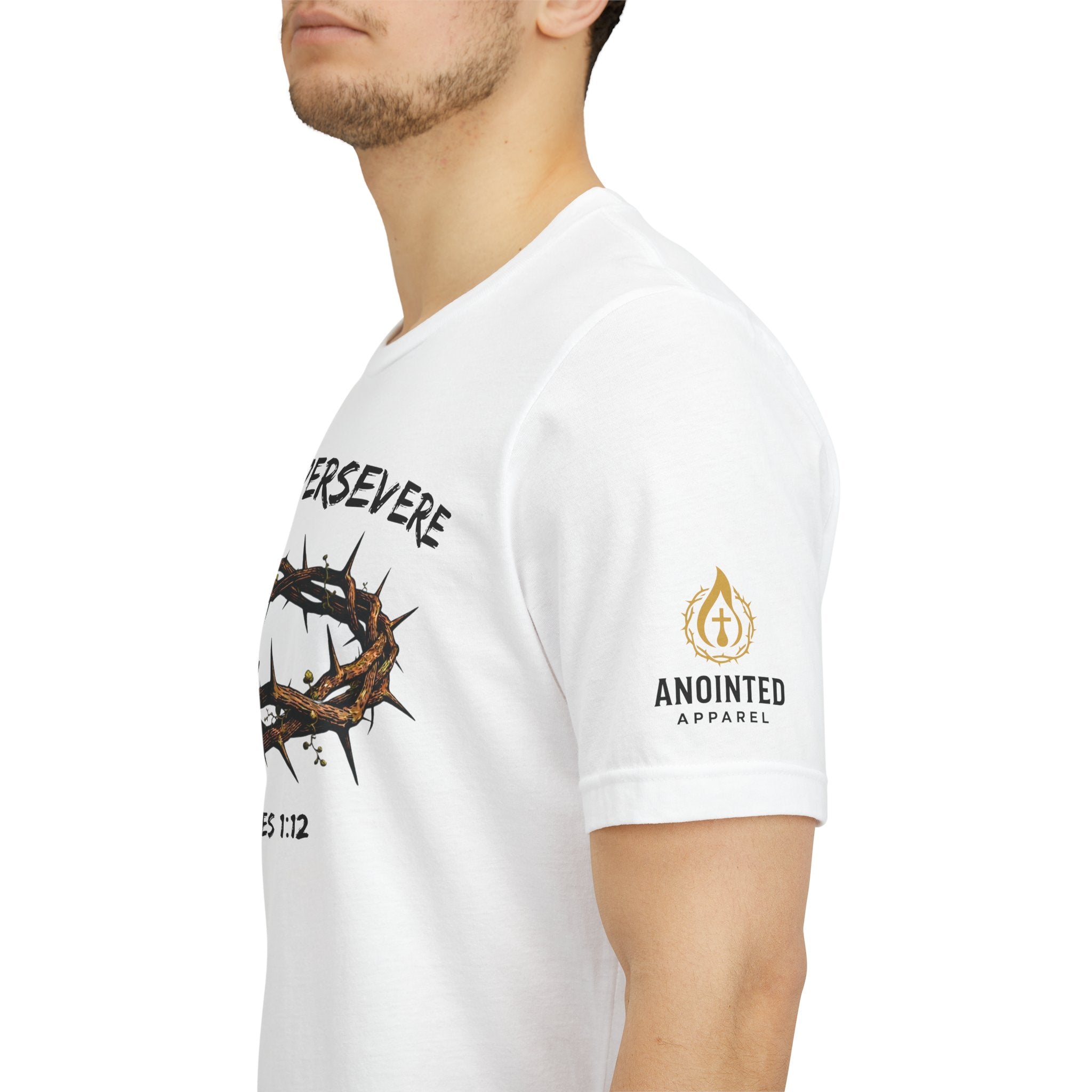 James 1:12 "Crown of Life" (Design on Front/Logo on Sleeve)