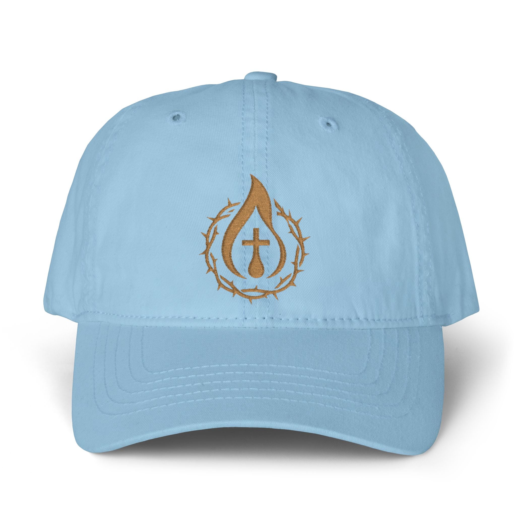 Women's "Anointed" Christian Cap (Gold Logo) (makeup-resistant w/ concealed ponytail opening)