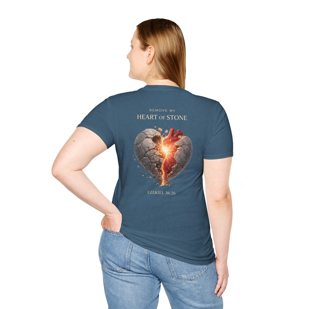 Ezekiel 36:26 - "Heart of Flesh" (Ladies) (Design on Back/Logo on Front)