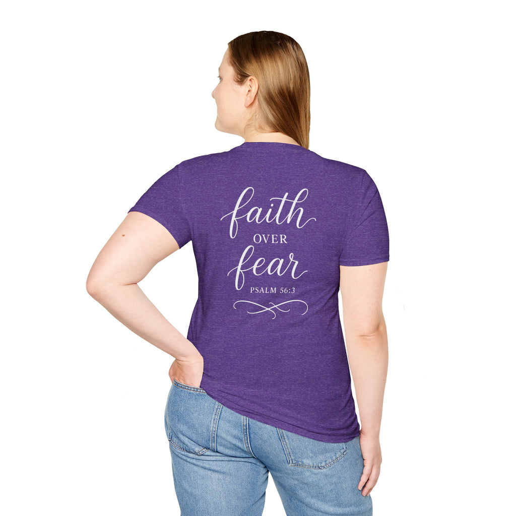"Faith Over Fear" (Ladies) (Design on Back/Logo on Front)