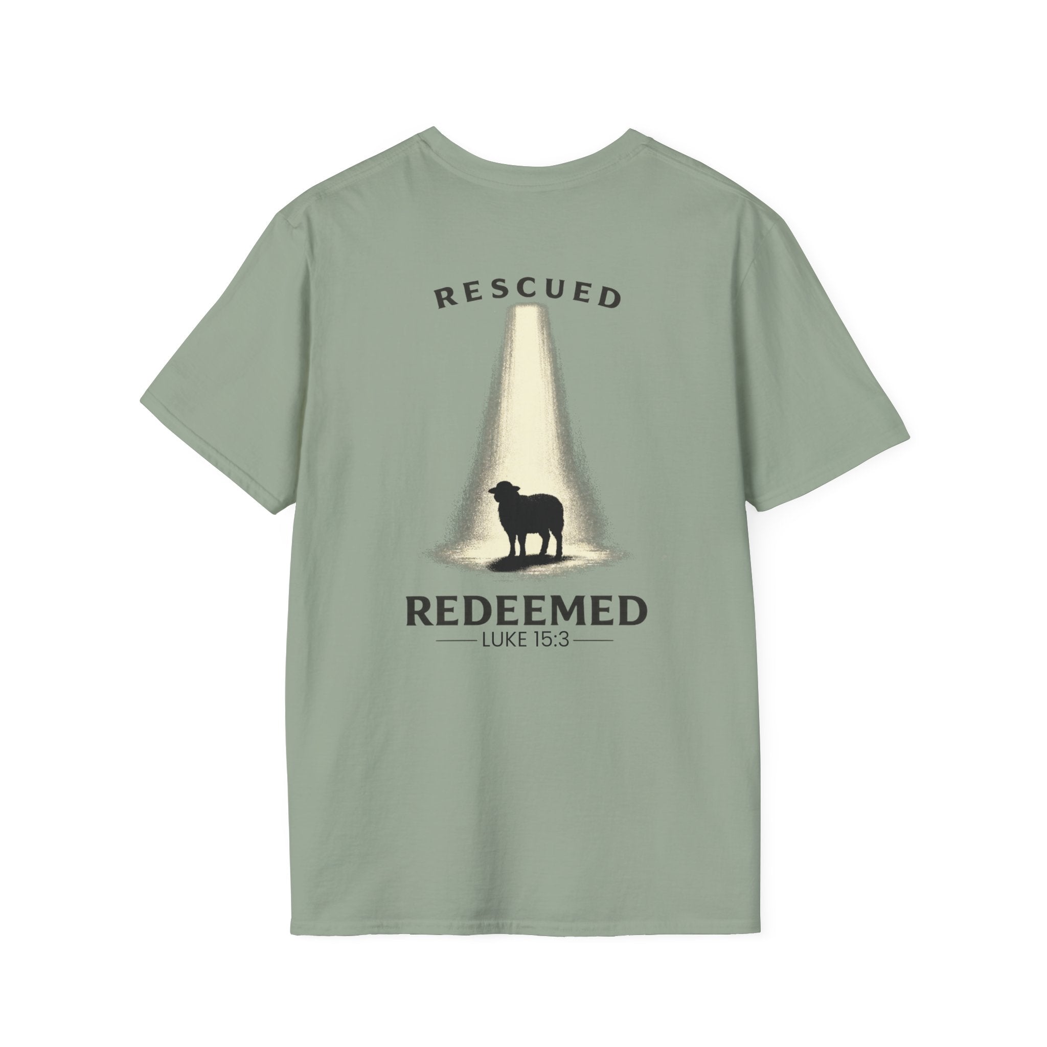 "Rescued and Redeemed" - Black Sheep Edition (Design on Back/Logo on Front)