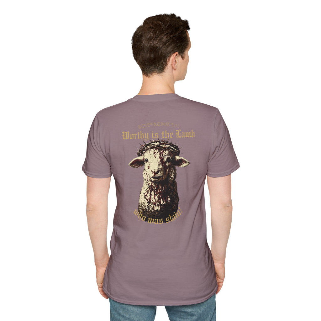 Revelation 5:12 - "Worthy is the Lamb" (Design on Back/Logo on Front)