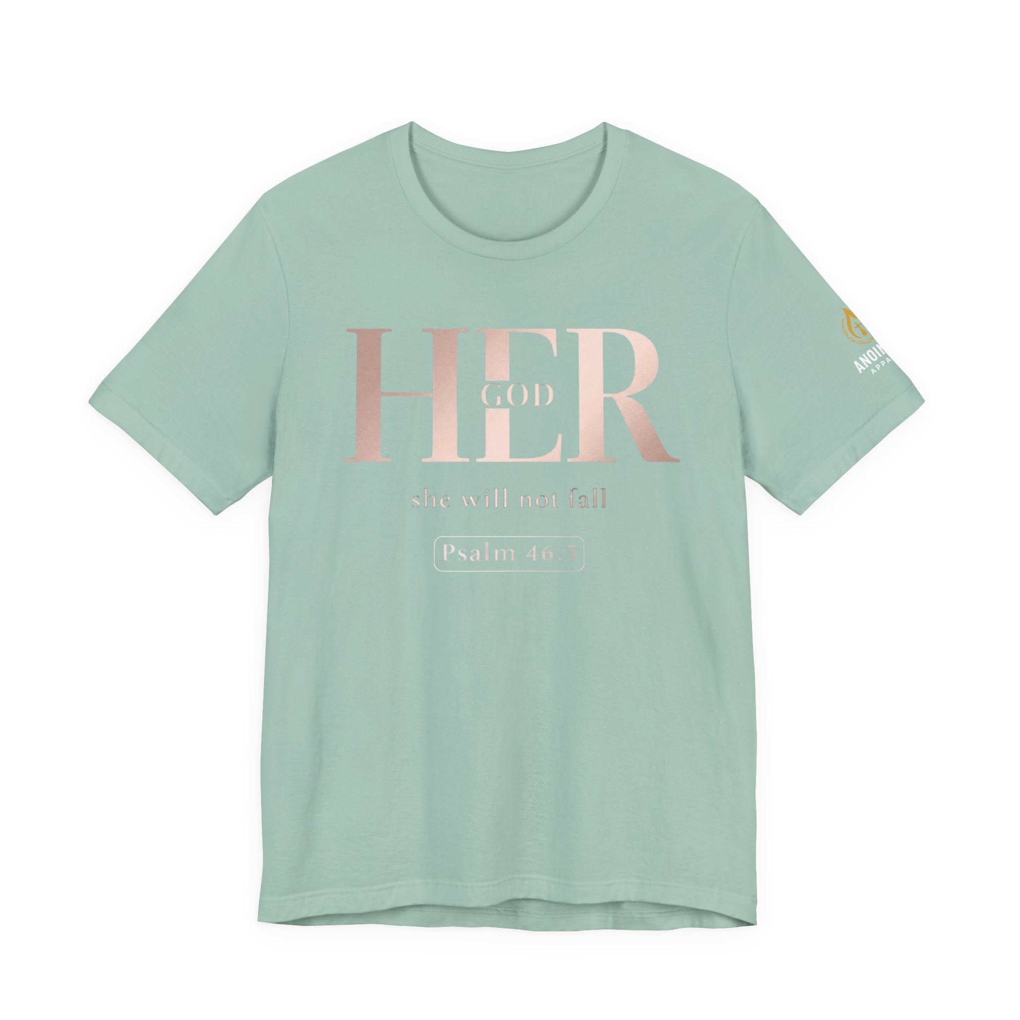 Psalm 46:5 - "God is Within Her" (Ladies) (Design on Front/Logo on Sleeve)