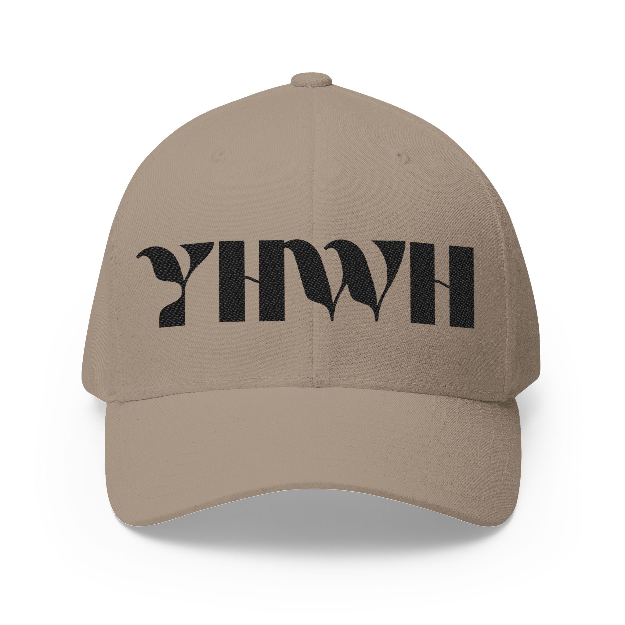 "YHWH" FlexFit Closed-Back (Black) (Embroidered Front/Back)