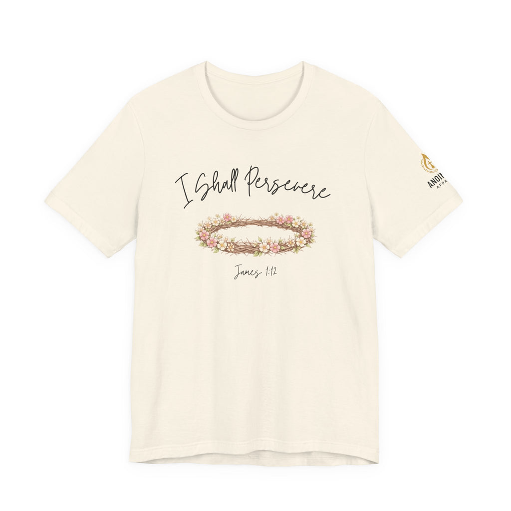 James 1:12 - "Crown of Life" (Ladies) (Design on Front/Logo on Sleeve)