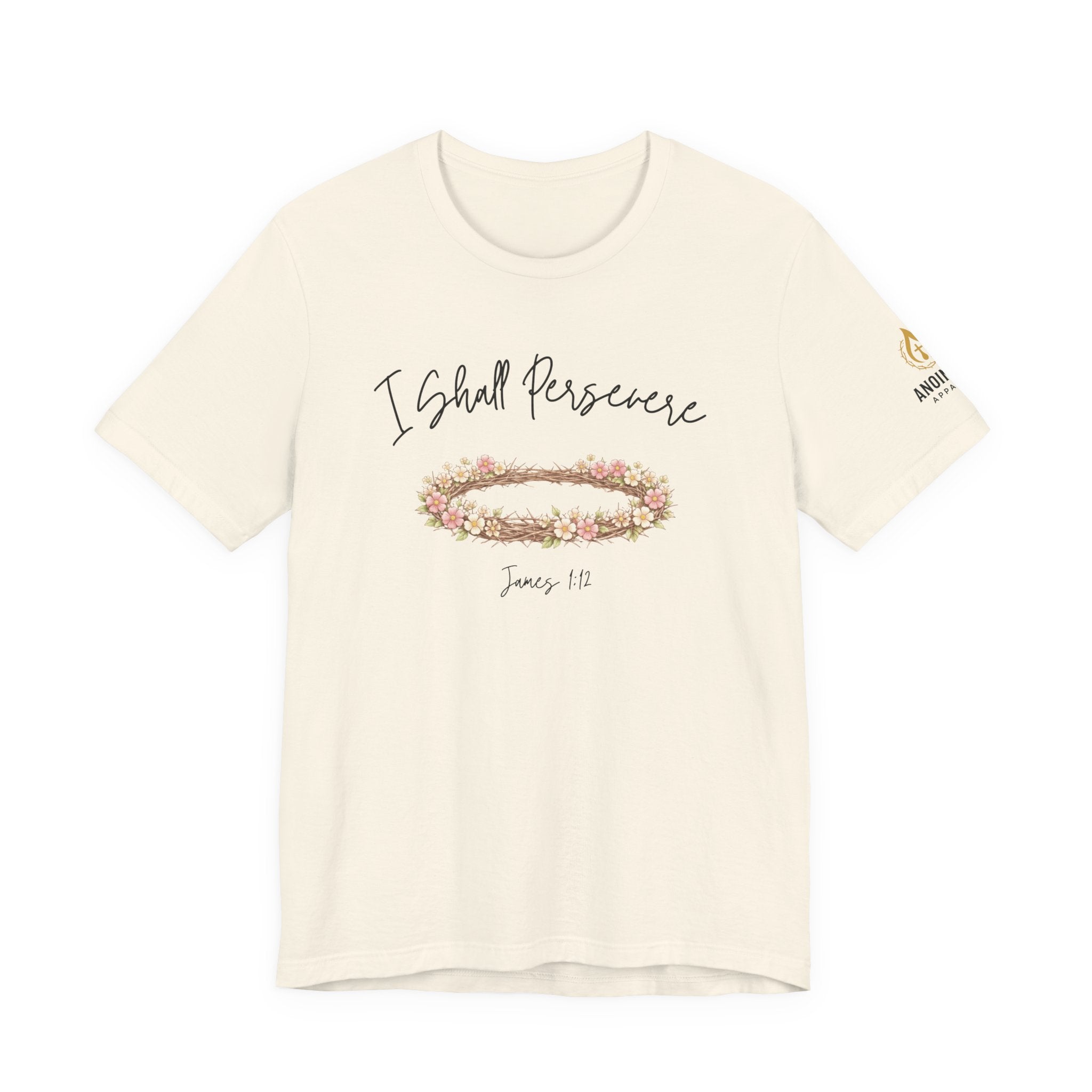 James 1:12 - "Crown of Life" (Ladies) (Design on Front/Logo on Sleeve)
