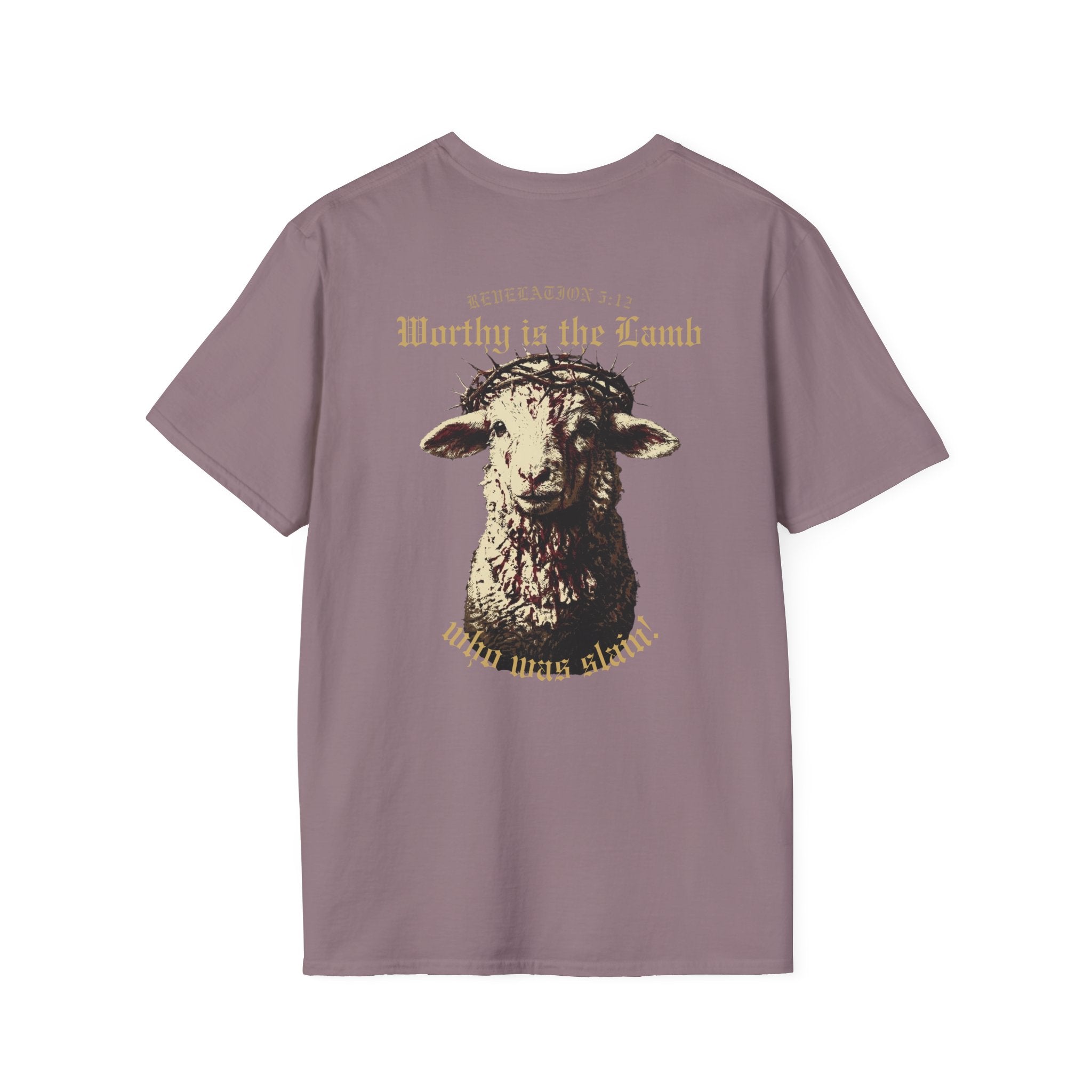 Revelation 5:12 - "Worthy is the Lamb" (Design on Back/Logo on Front)