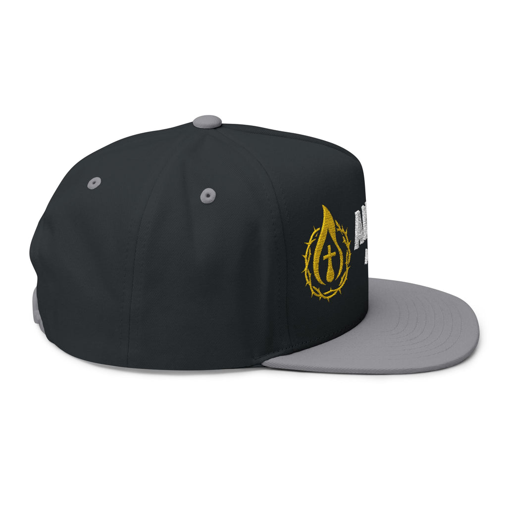 Flat Bill Snapback (White/No Outline)