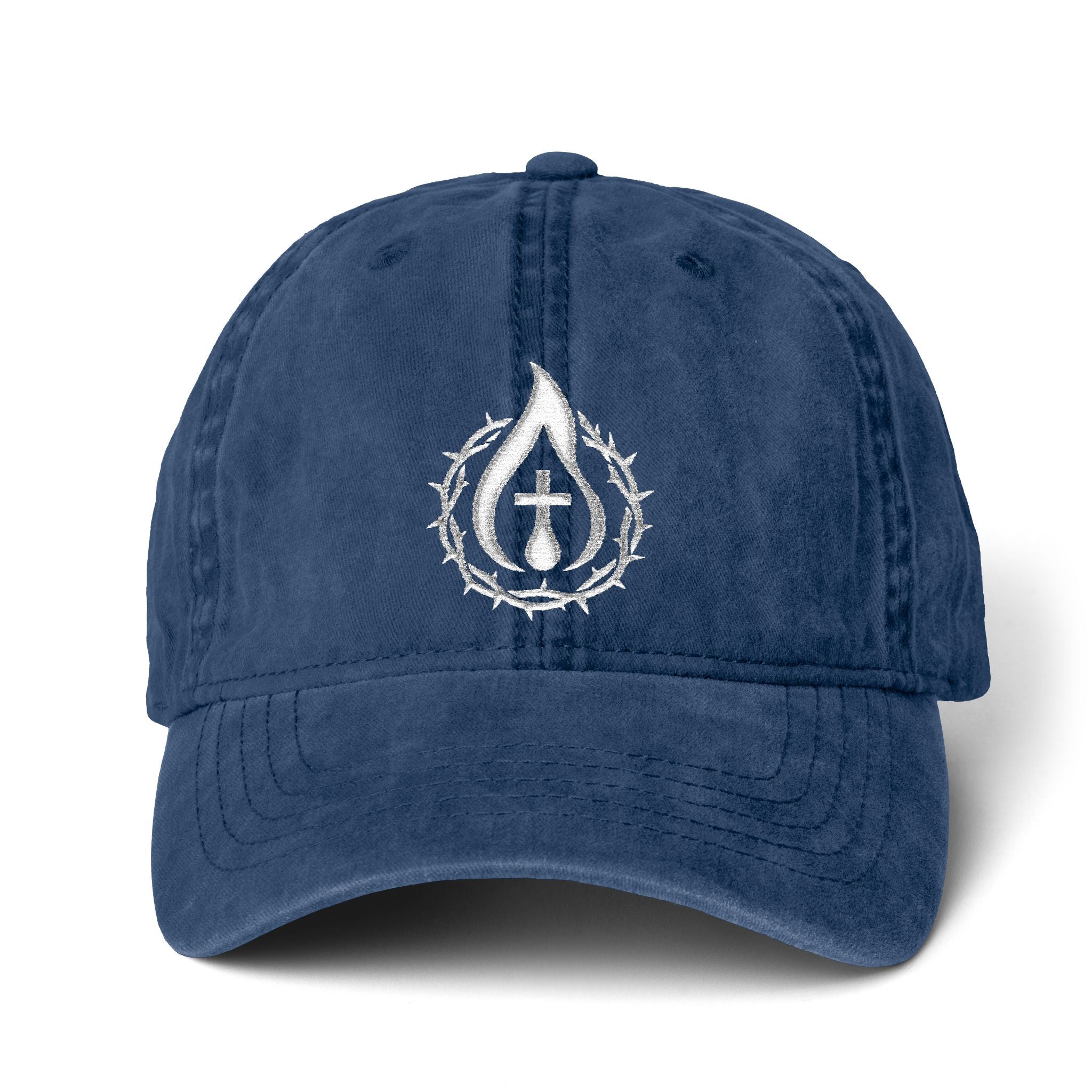 Women's "Anointed" Christian Cap (White Logo) (makeup-resistant w/ concealed ponytail opening)