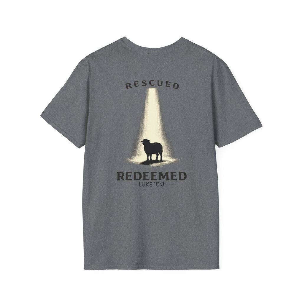 "Rescued and Redeemed" - Black Sheep Edition (Design on Back/Logo on Front)