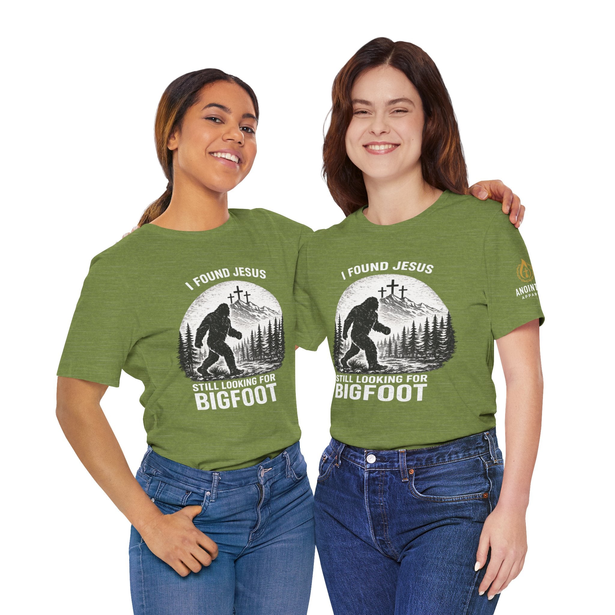 "Jesus and Bigfoot" (Design on Front/Logo on Sleeve)