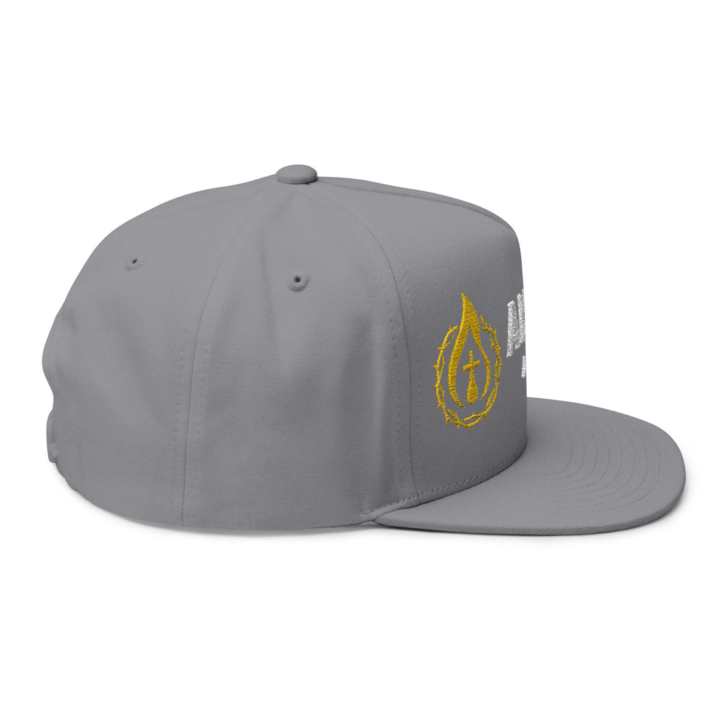 Flat Bill Snapback (White/No Outline)