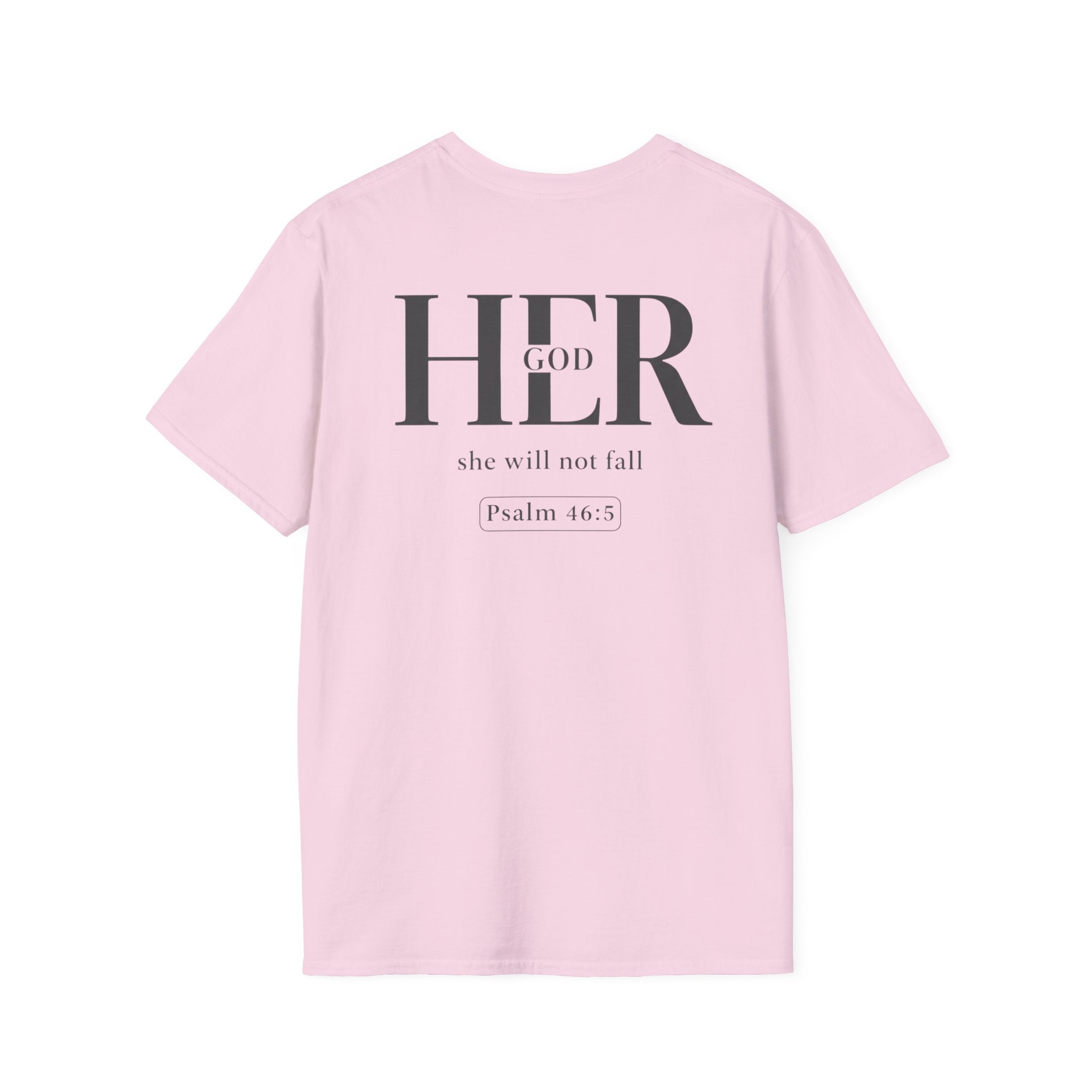 Psalm 46:5 - "God is Within Her" (Ladies) (Design on Back/Logo on Front)