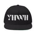 "YHWH" (White) Flat Bill Snapback (Embroidered Front/Back)