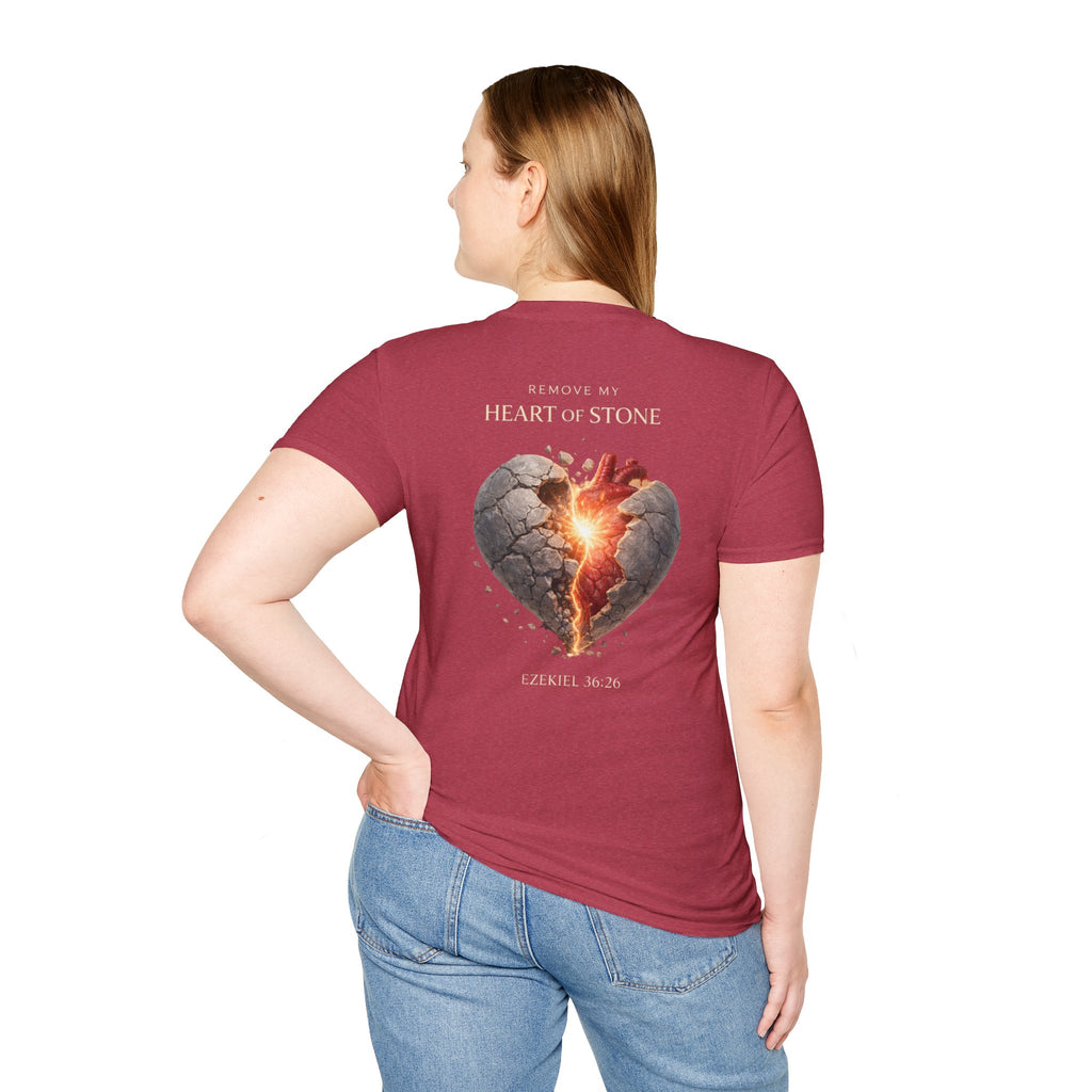 Ezekiel 36:26 - "Heart of Flesh" (Ladies) (Design on Back/Logo on Front)