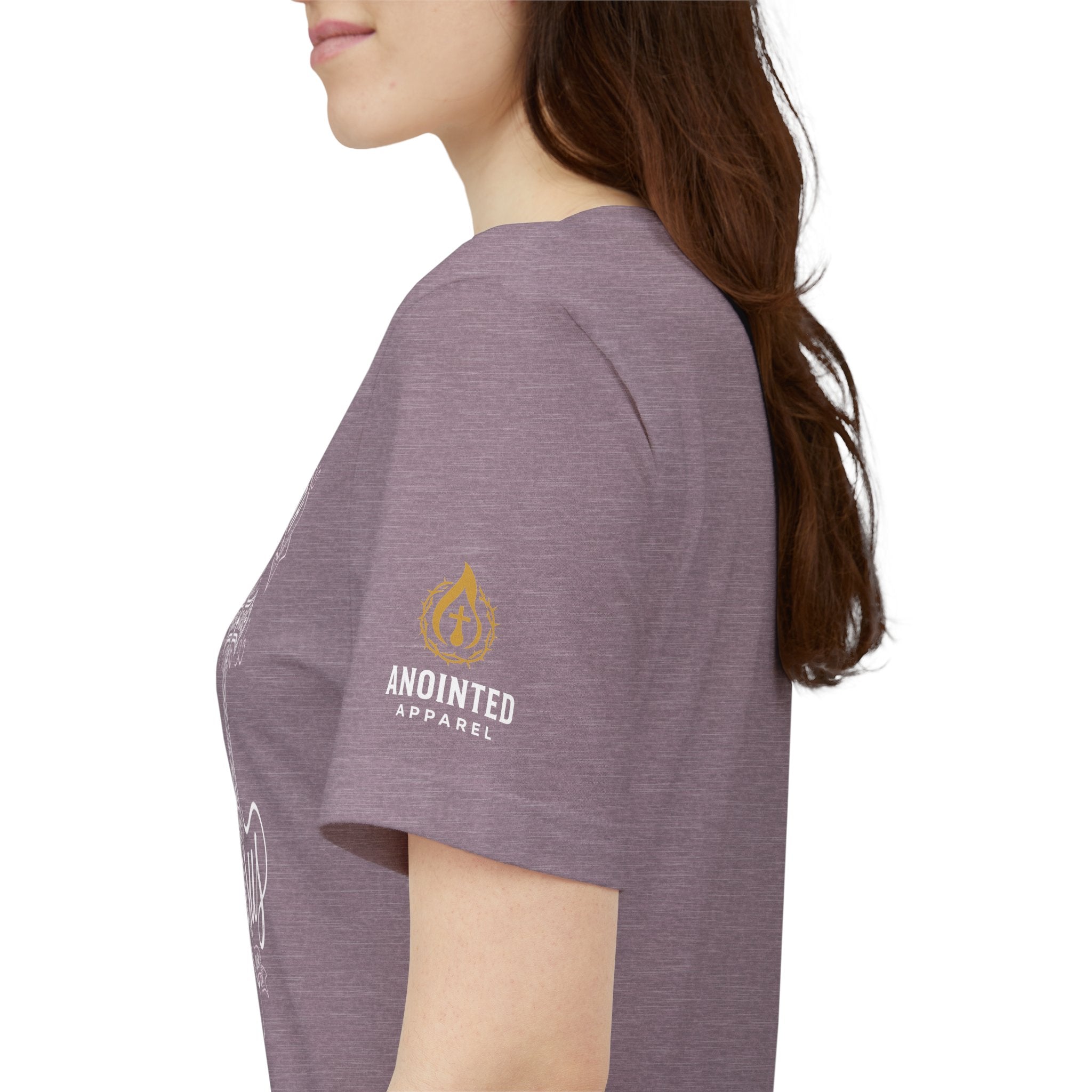 (NLE EDITION) Romans 8:14 - "I Ride With Jesus" (Ladies) (Design on Front/Logo on Sleeve)