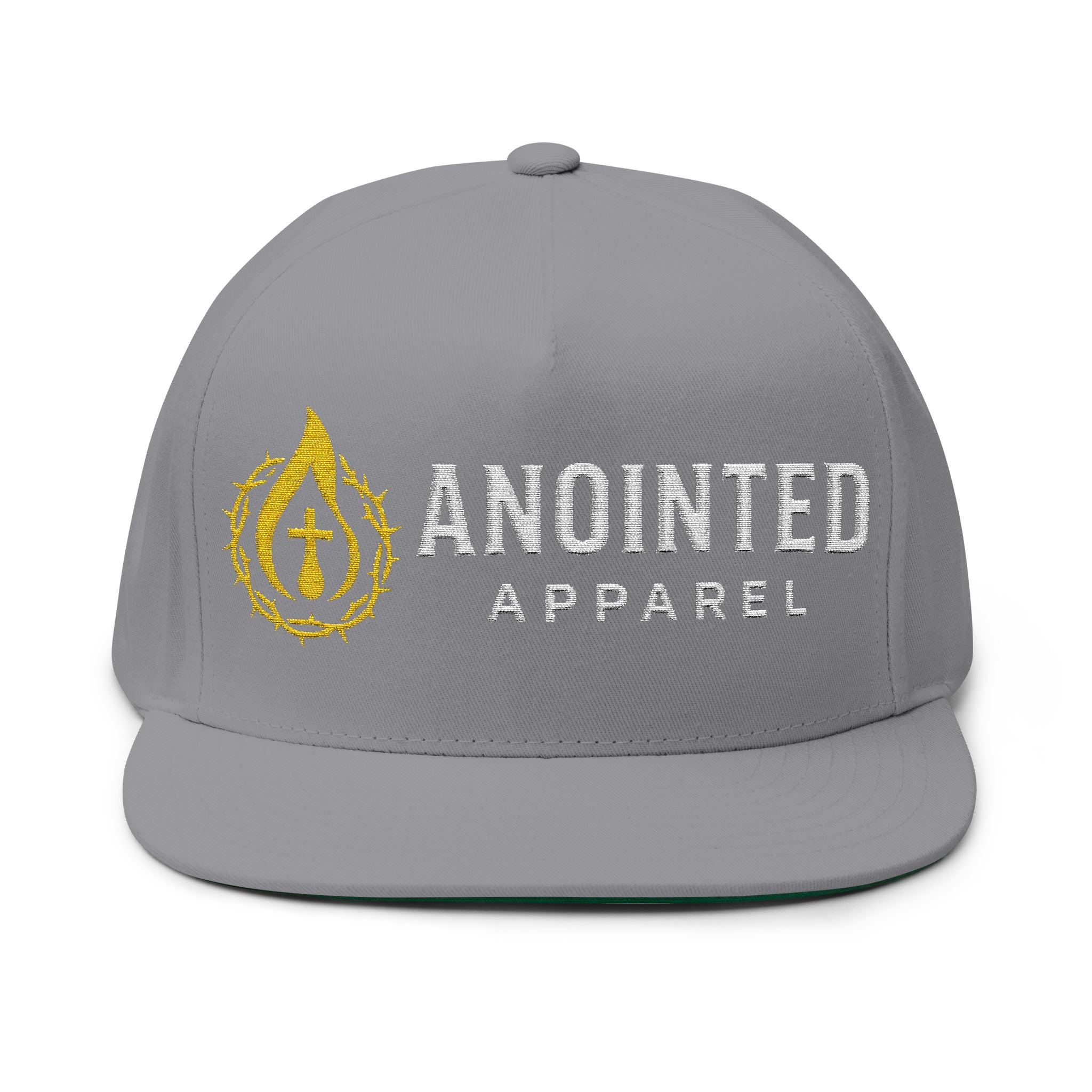 Flat Bill Snapback (White/No Outline)