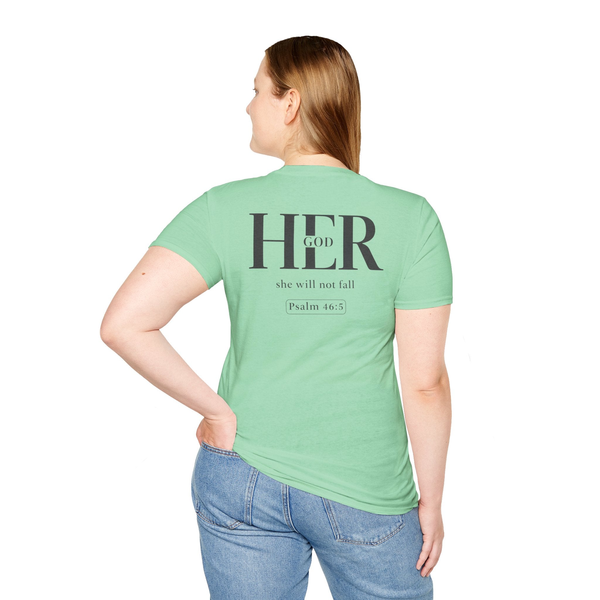 Psalm 46:5 - "God is Within Her" (Ladies) (Design on Back/Logo on Front)
