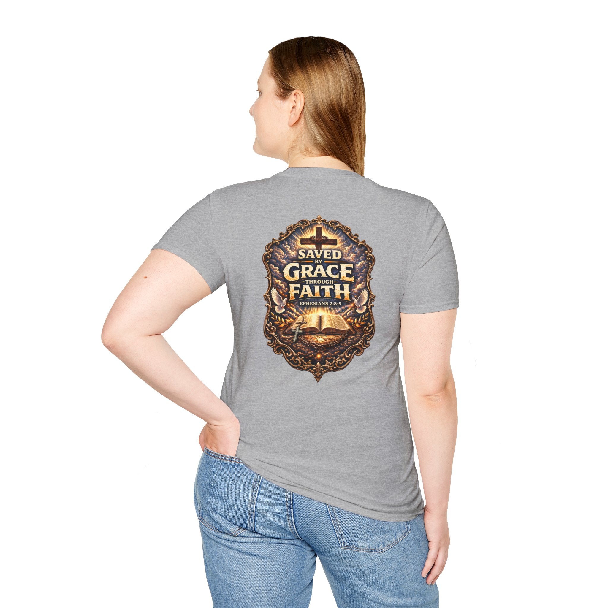 "Saved by Grace" (Alt Design) (Design on Back/Logo on Front)