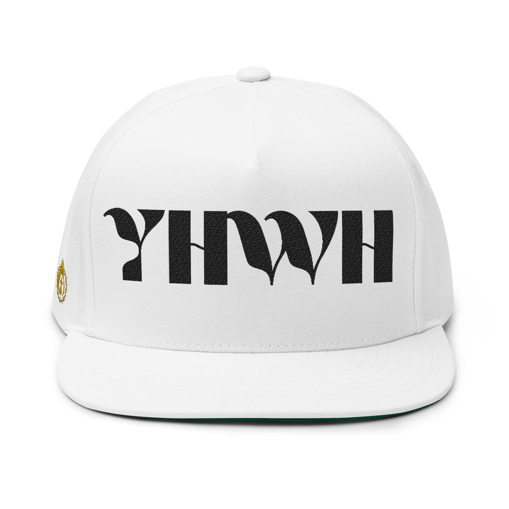 Signature Series "YHWH" (Black) Flat Bill Snap Back (Triple Embroidered)